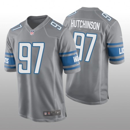 Herren Detroit Lions Trikot Aidan Hutchinson 97 Game 2022 NFL Draft Silber